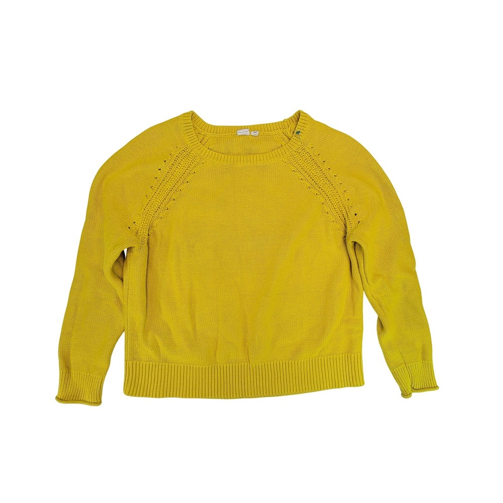 GAP Women's Yellow Crew Neck Long Sleeve Knit‎ Sweater XL